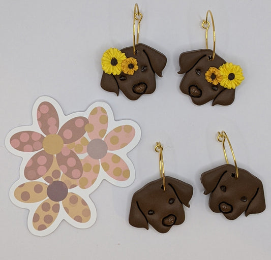 Black & Chocolate Lab Earrings