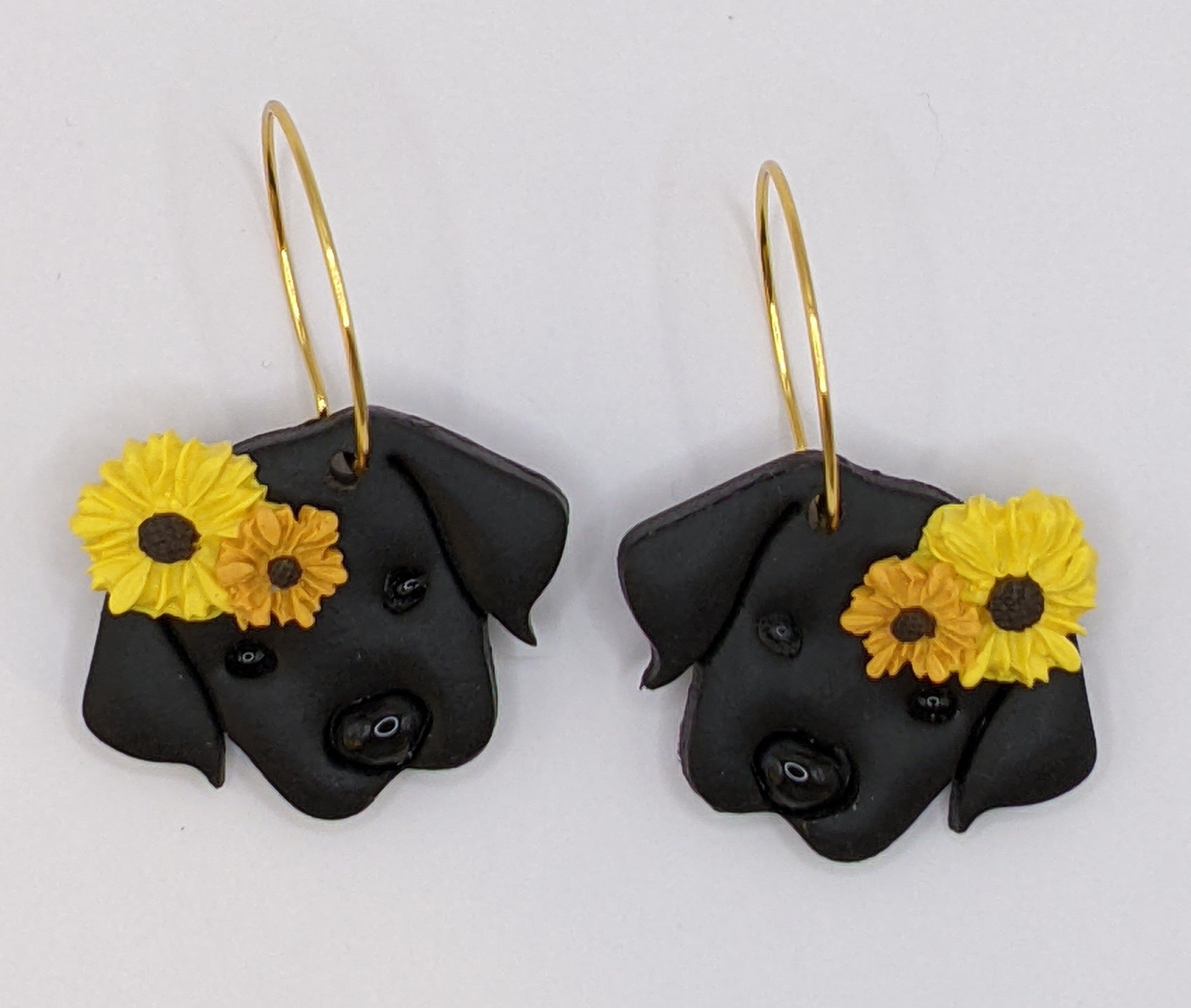 Black Chocolate Lab Earrings