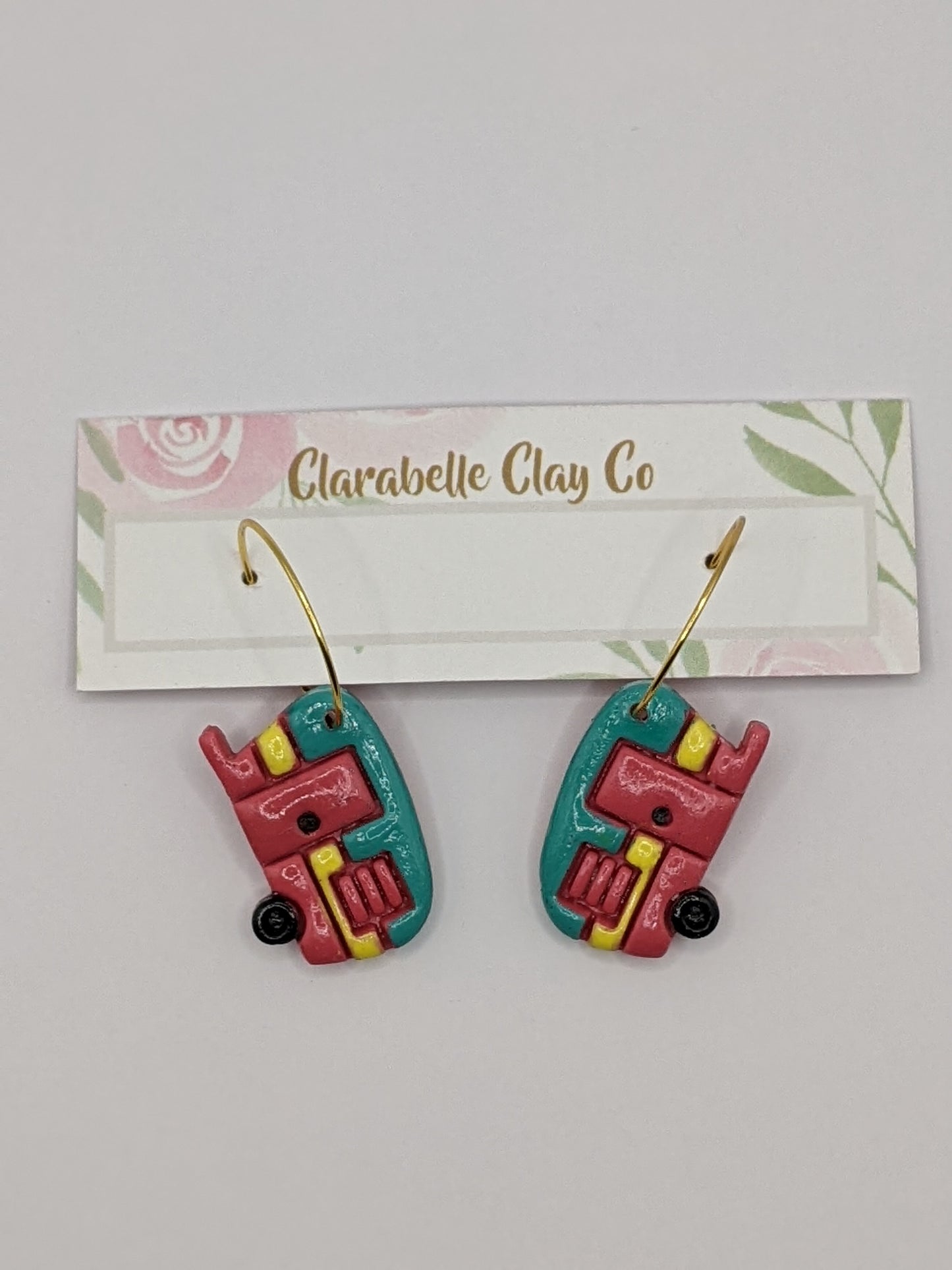 Retro Camper Hoop Earrings